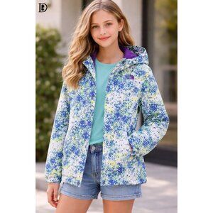 The North Face Multi Colored Hooded Lightweight Girl Jacket Size L Outer Wear
